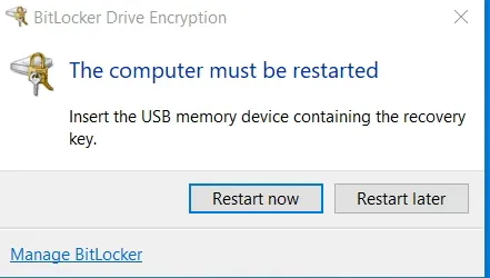 the computer must be restarted