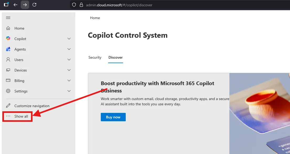 image showing user to click on show all