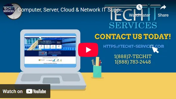 techit services youtube it support introduction video an image repesenting a link to watch a youtube video for an introduction to TECHIT SERVICES IT support services they provide.